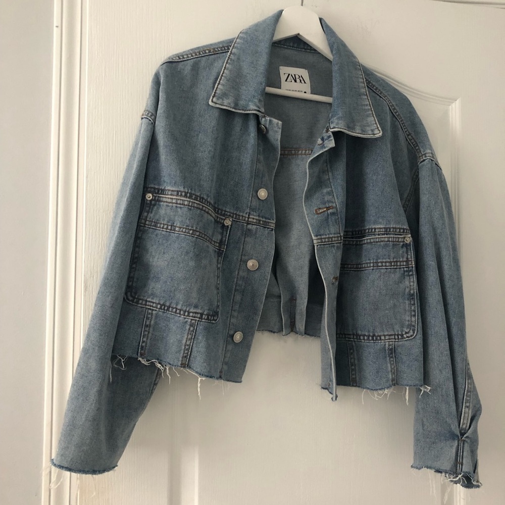 Zara Cropped Jean Jacket